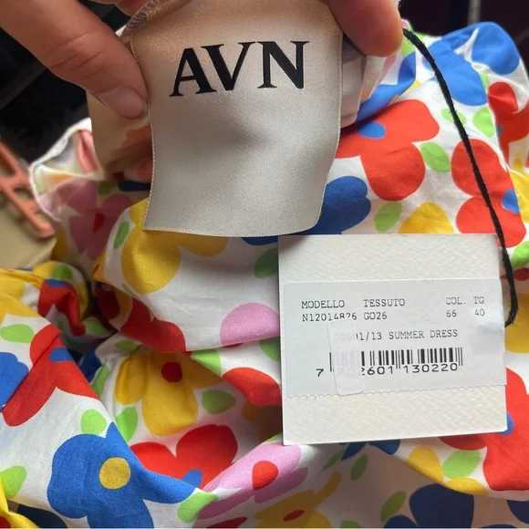 NWT AVN Italy Women's 4 US (IT 40) One Shoulder Retro Floral Maxi Dress - Picture 3 of 4